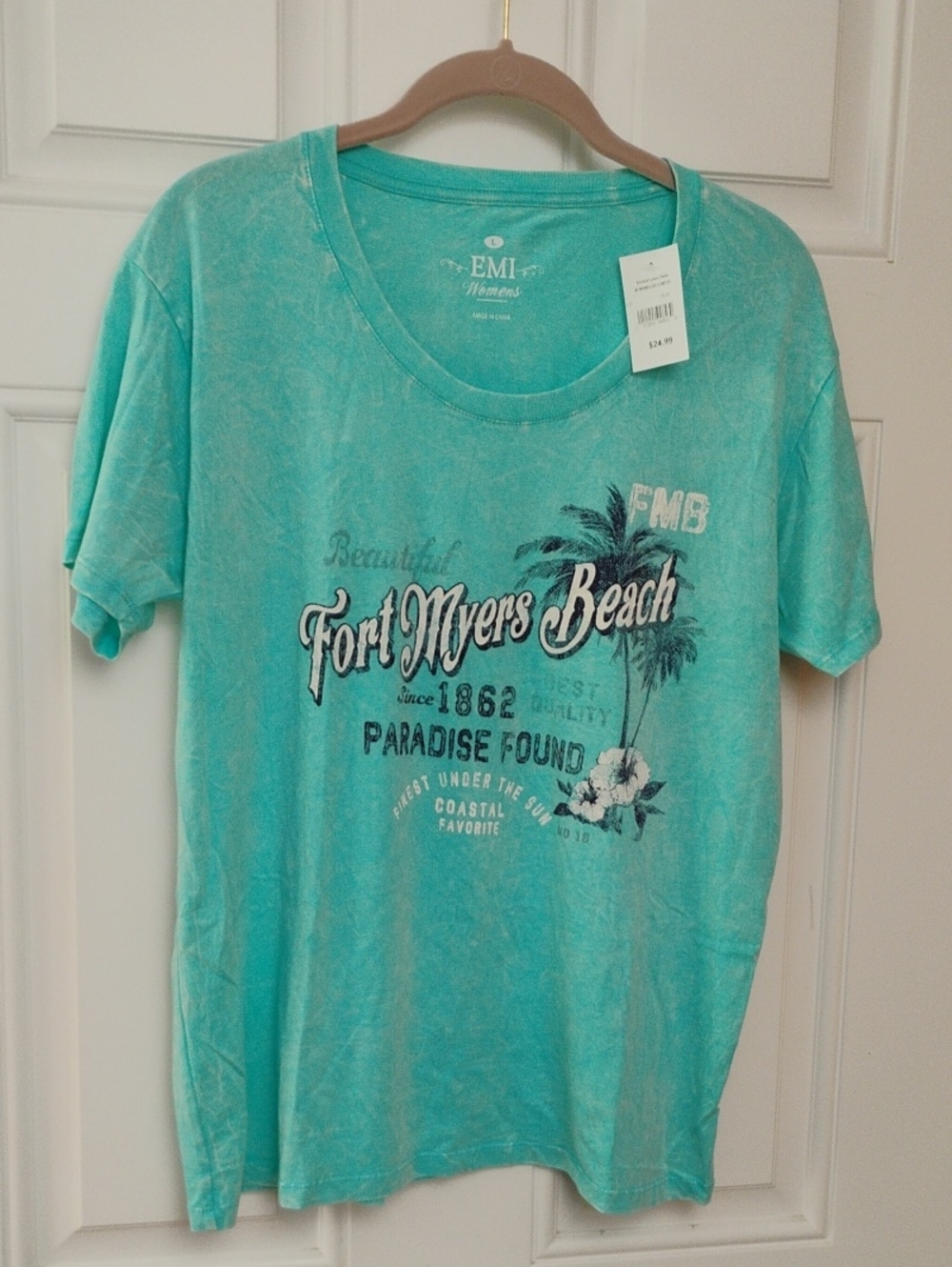 EMI Turquoise Fort Myers Beach Short Sleeve Tee